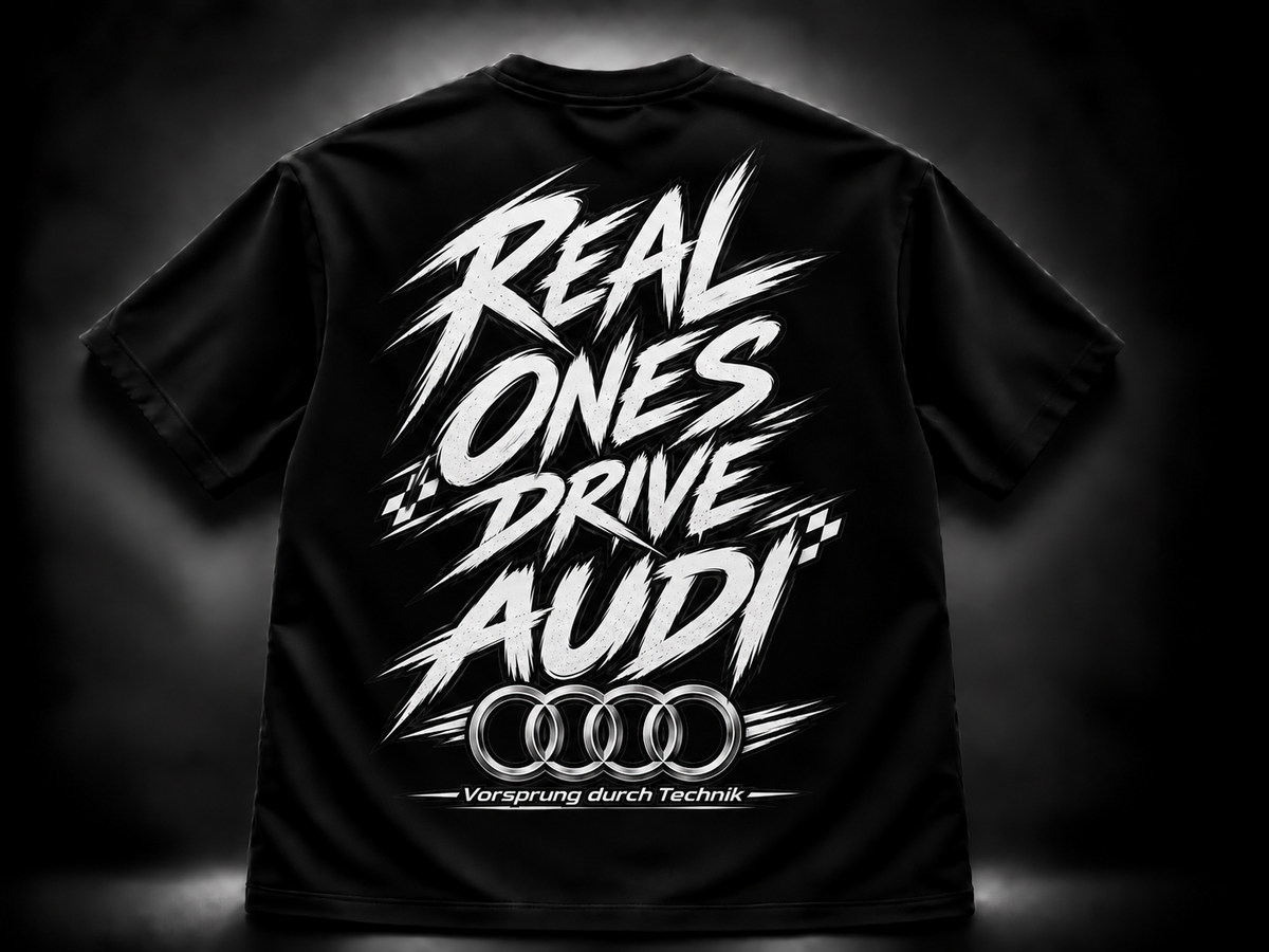 Черна Audi автомобилна тениска Real Ones Drive – VEYRO