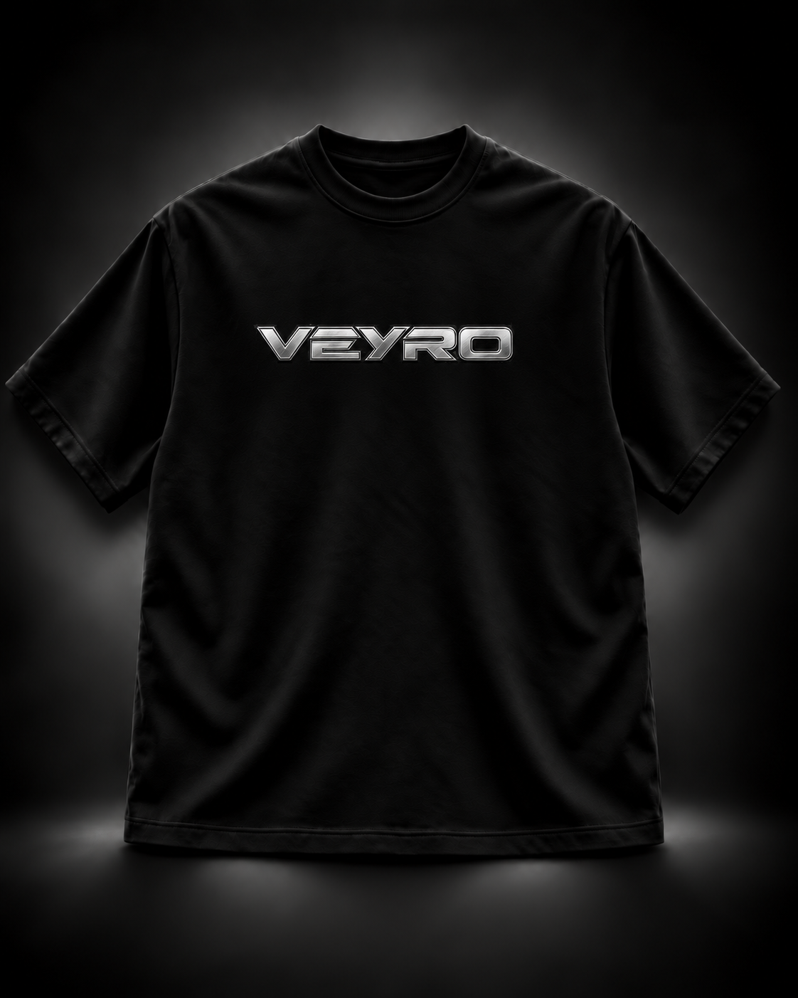 Предна част на черна Blueprint тениска VEYRO